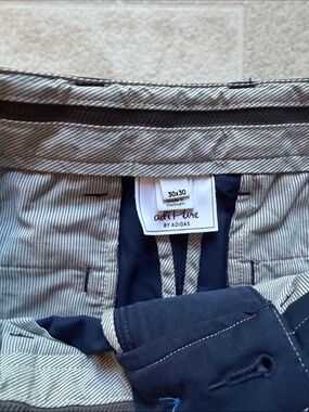 adidas Men's Navy and Light Gray Pinstripe Chinos